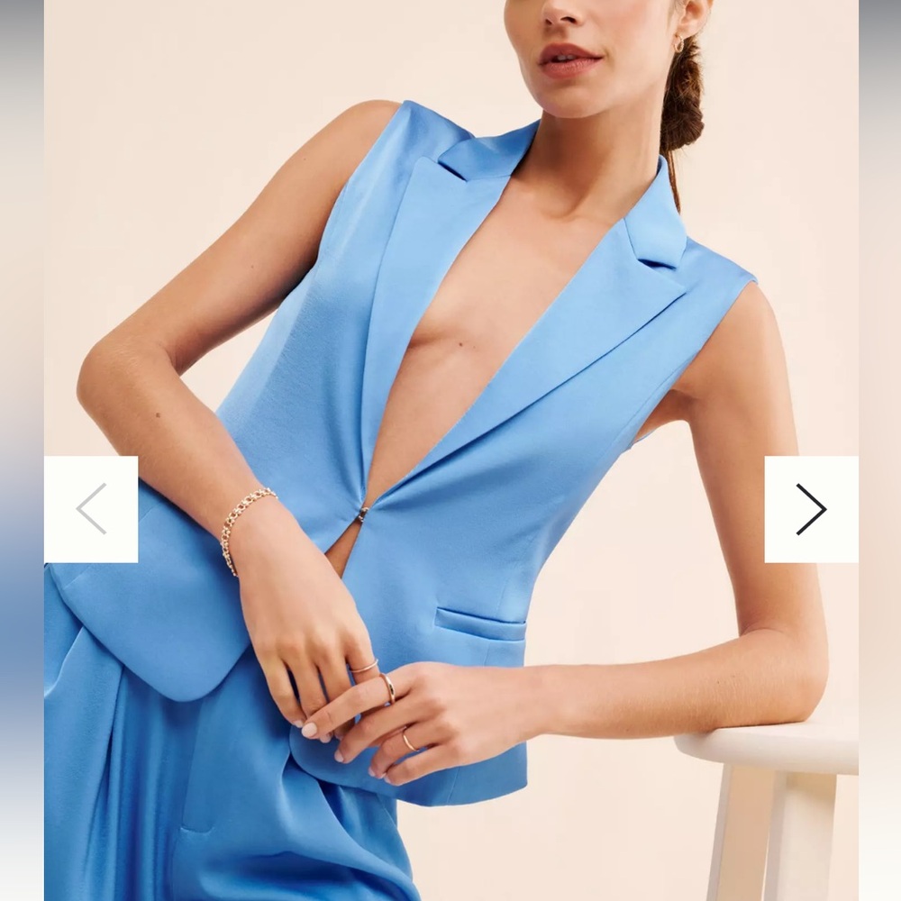 Rue Sophie Women's Vest | satin | Blue | Medium | Anthropologie